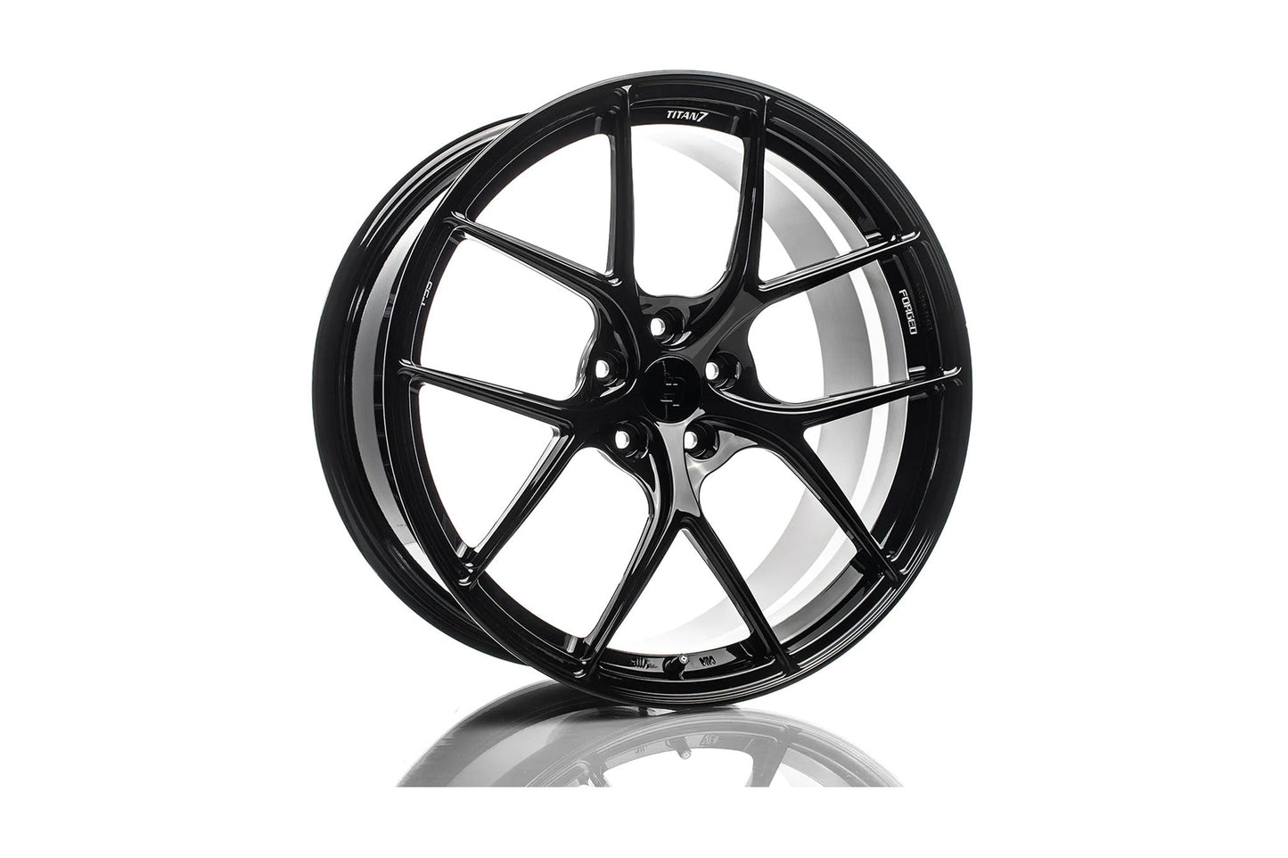 Titan 7 T-S5 Forged Monoblock Wheels - Split 5 Spoke Lightweight Alloy Rims, Deep Concave, BBK/Big Brake Clearance, Track Day/Motorsport Ready, JWL Tested - Satin Titanium, Machine Black, Techna Bronze, Wicked Black - UK Stock