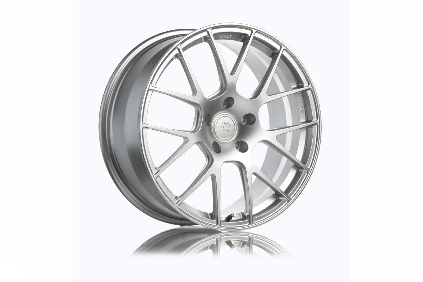 Titan 7 T-S7 Forged Monoblock Alloy Wheels - 7Y Split Y-Spoke 7-Spoke, Lightweight Deep Concave, BBK/Big Brake Kit Clearance - Track Day/HPDE Racing Rims - Titan7 TS7 Aluminum 1-Piece - Hybrid Dark Machine or Iridium Silver