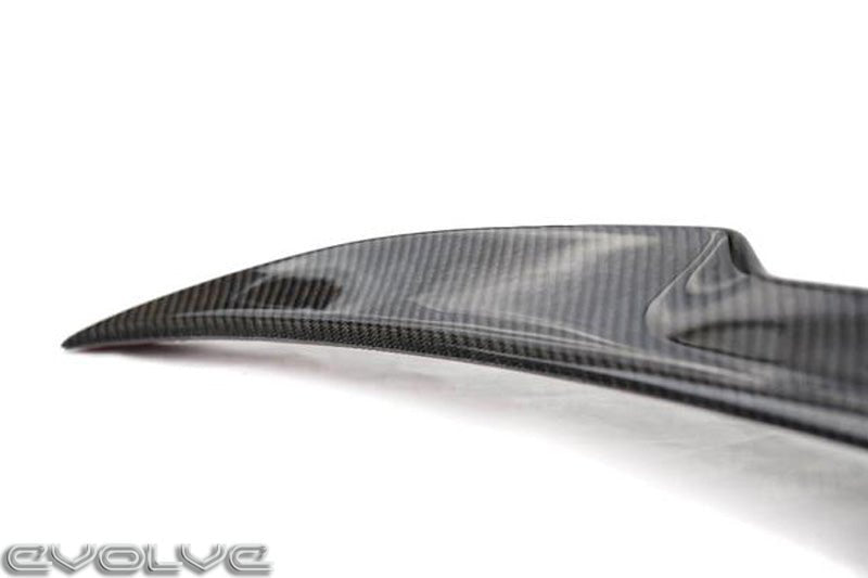 TRE Dry Carbon Fiber/Fibre Pre-Preg CS Style Rear Boot/Trunk Lip Spoiler 2x2 Twill - Fits BMW F87 M2 2016-2018, M2 Competition 2018-2021 & F22 2 Series Coupe 2014-2020 - Decklid Tail/Trunk Lid Wing - OEM+ Fit, No-Drill 3M VHB Tape