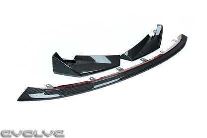 BMW M3/M4 G80 G81 G82 G83 (2021+) CSL Style Front Lip/Splitter Spoiler - TRE Pre-Preg Carbon Fibre 2x2 Twill, 3-Piece | G8X Carbon Chin Spoiler, Front Bumper Lip, OEM+ Fitment, M Performance Style, Dry Carbon Look | Saloon Touring Coupe Convertible