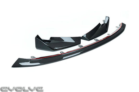BMW M3/M4 G80 G81 G82 G83 (2021+) CSL Style Front Lip/Splitter Spoiler - TRE Pre-Preg Carbon Fibre 2x2 Twill, 3-Piece | G8X Carbon Chin Spoiler, Front Bumper Lip, OEM+ Fitment, M Performance Style, Dry Carbon Look | Saloon Touring Coupe Convertible