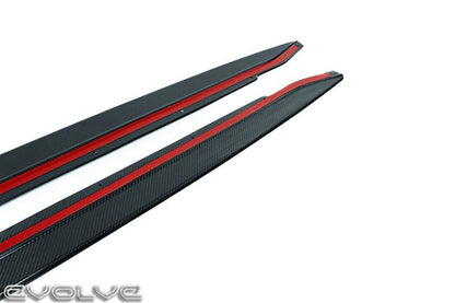 BMW M4 G82/G83 2021+ TRE ID-01 Pre-Preg Dry Carbon Fibre Side Skirts | 2x2 Twill Weave Side Skirt Extensions | Aerodynamic Rocker Panels | Pair