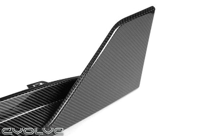 TRE Dry Carbon Fibre Rear Bumper Winglets/Spats/Canards (Fins) - M Performance Style - BMW G80 G81 M3 & G82 G83 M4 G8X 2021+ - 2x2 Twill Prepreg - OEM Fit Rear Apron/Valance Extensions
