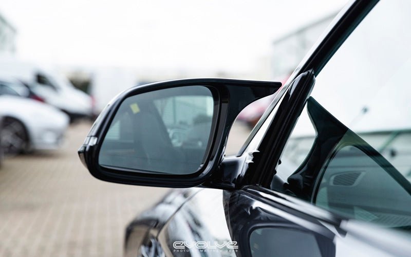 TRE Pre-Preg Carbon Fibre (Carbon Fiber) Mirror Caps (Wing Mirror Covers) for BMW F-Series - 1 Series F20 F21, 2 Series F22 F23, 3 Series F30 F31 F34 F35, 4 Series F32 F33 F36, i3 I01, M2 F87 - Gloss Black Bezels