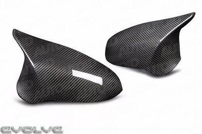 TRE Pre-Preg Dry Carbon Fibre Wing Mirror Covers (2x2 Twill) | OEM Replacement Mirror Caps for BMW M2 Competition F87 2018-2021, M3 F80 2014-2019, M4 F82/F83 2015-2020
