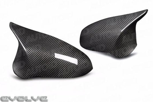 TRE Pre-Preg Dry Carbon Fibre Wing Mirror Covers (2x2 Twill) | OEM Replacement Mirror Caps for BMW M2 Competition F87 2018-2021, M3 F80 2014-2019, M4 F82/F83 2015-2020