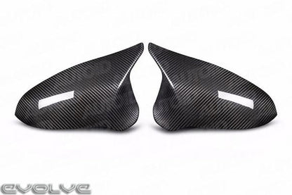 TRE Pre-Preg Dry Carbon Fibre Wing Mirror Covers (2x2 Twill) | OEM Replacement Mirror Caps for BMW M2 Competition F87 2018-2021, M3 F80 2014-2019, M4 F82/F83 2015-2020