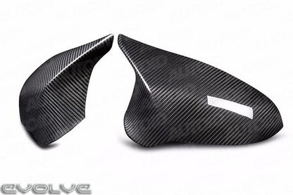 TRE Pre-Preg Dry Carbon Fibre Wing Mirror Covers (2x2 Twill) | OEM Replacement Mirror Caps for BMW M2 Competition F87 2018-2021, M3 F80 2014-2019, M4 F82/F83 2015-2020