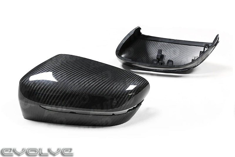 TRE Dry Prepreg Carbon Fibre/Carbon Fiber Wing/Side View Mirror Caps Covers - Replacement Door Mirror Shells Housings - BMW G20 G21 3 Series, G22 G23 G26 4 Series, G30 G31 5 Series, G32 6 GT, G14 G15 G16 8 Series - 2x2 Twill OEM Style Pair