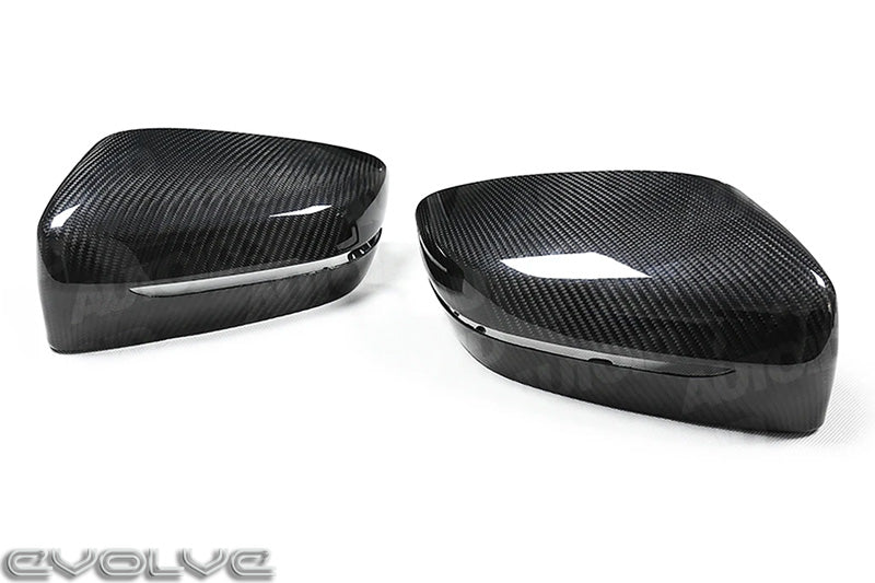 TRE Dry Prepreg Carbon Fibre/Carbon Fiber Wing/Side View Mirror Caps Covers - Replacement Door Mirror Shells Housings - BMW G20 G21 3 Series, G22 G23 G26 4 Series, G30 G31 5 Series, G32 6 GT, G14 G15 G16 8 Series - 2x2 Twill OEM Style Pair