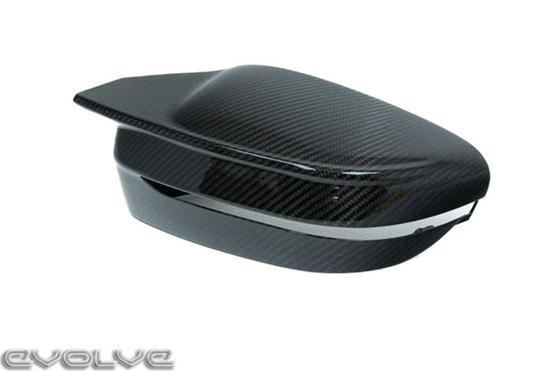 TRE Dry Pre-Preg Carbon Fibre 2x2 Twill Gloss Wing/Side Door Mirror Caps Covers Housings (Pair) for BMW G87 M2, G80/G81 M3, G82/G83 M4, G42 M240i, G20/G21 M340i LCI - M Performance Style Replacement