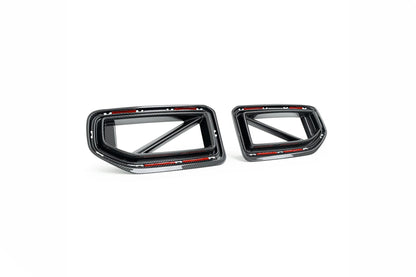 TRE Prepreg Dry Carbon Fibre 2x2 Twill Front Kidney Grilles & Grille Surround Frames for BMW M2 G87 (2023+) | Nose/Radiator Grill Air Intake Surround Trim, Front Bumper Grille Set | Direct Replacement Pair
