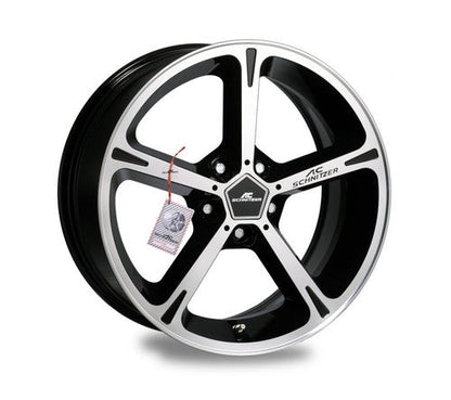 AC Schnitzer Type IV (Type 4) Two-Tone (Bi-Colour) Black Polished 20" Alloy Wheels for BMW X3 F25 2010-2017 - Rim Set 20x9 / 20x10 - Square or Staggered - Gloss Black Machined Face - Aftermarket OEM+ Upgrade - TPMS/RDC Ready