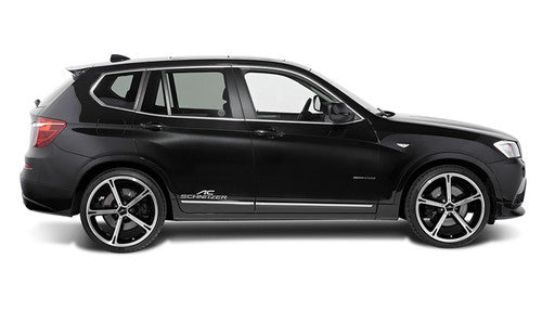 AC Schnitzer Type IV (Type 4) Two-Tone (Bi-Colour) Black Polished 20" Alloy Wheels for BMW X3 F25 2010-2017 - Rim Set 20x9 / 20x10 - Square or Staggered - Gloss Black Machined Face - Aftermarket OEM+ Upgrade - TPMS/RDC Ready