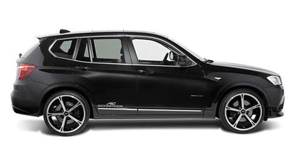 AC Schnitzer Type IV (Type 4) Two-Tone (Bi-Colour) Black Polished 20" Alloy Wheels for BMW X3 F25 2010-2017 - Rim Set 20x9 / 20x10 - Square or Staggered - Gloss Black Machined Face - Aftermarket OEM+ Upgrade - TPMS/RDC Ready