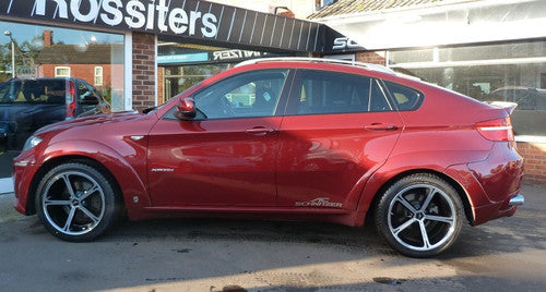 AC Schnitzer Type IV (Type 4) 20 Inch Alloy Wheels for BMW X6 E71 – Black Diamond Cut / Black Polished Rims – Square 20x10 or Staggered 20x10 & 20x11.5 – Set of 4 with Fitting Kit & Locking Bolts – UK Delivery