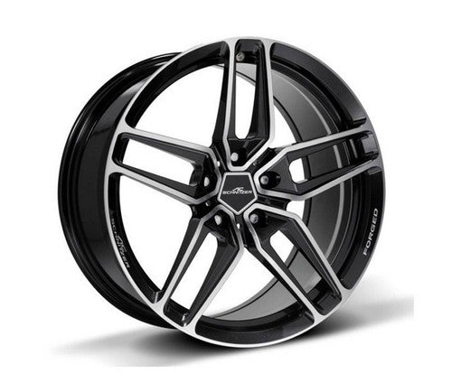 AC Schnitzer Type VIII (Type 8) 19" Forged Alloy Wheels Set of 4 - Gloss Black Polished - BMW 1M / 1 Series M Coupe E82 - Lightweight Staggered 8.5Jx19 Front, 9.5Jx19 Rear - OEM Fit Rims, Wheel & Tyre Package