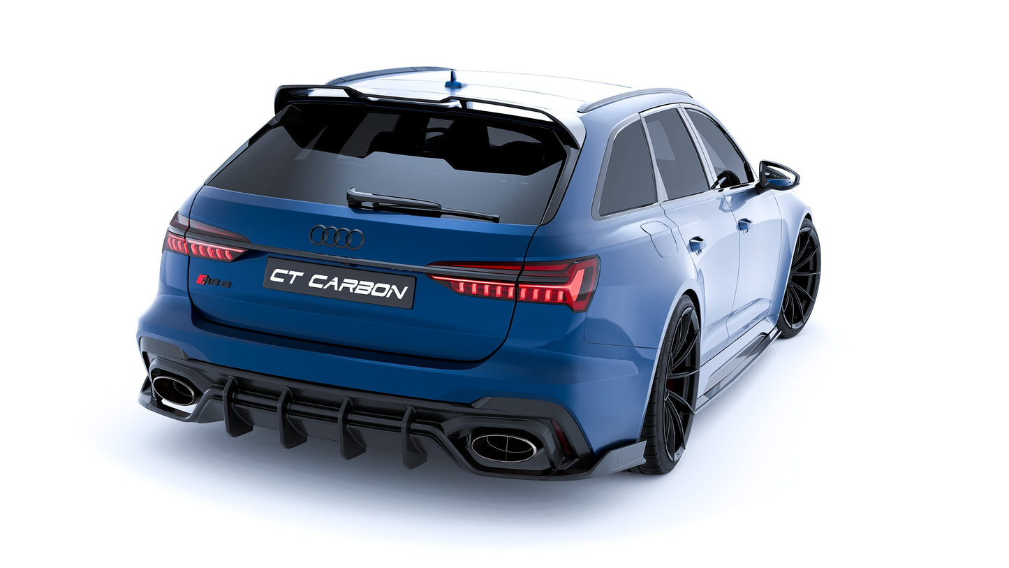 Audi RS6 C8 Avant Carbon Fibre Body Kit by CT Carbon – Complete Aero Styling Package 2019+ (Front Lip Splitter, Side Skirts, Rear Diffuser, Boot Lip Spoiler) | RS6 Estate Wagon Exterior Kit | Pre-Order UK