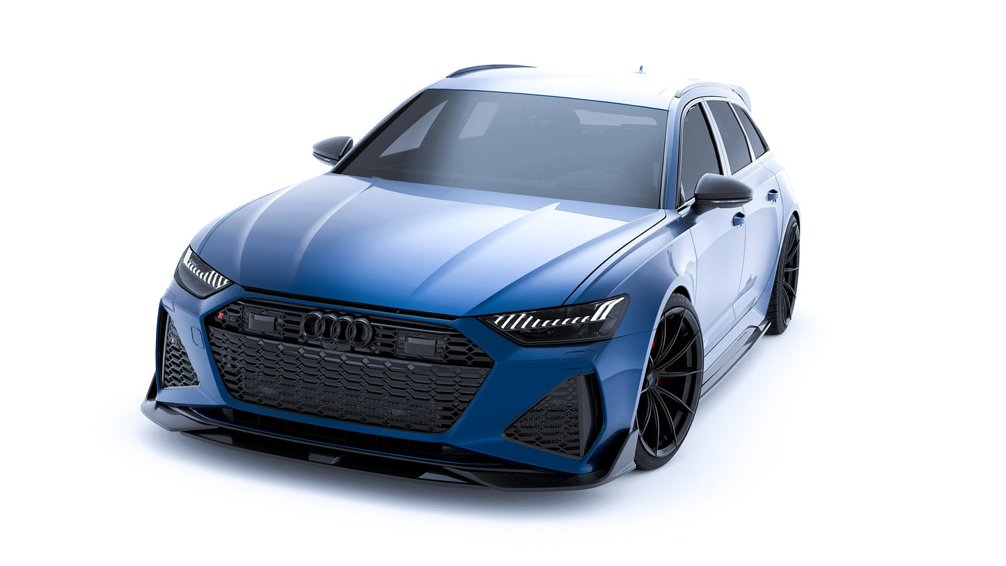 Audi RS6 C8 Avant Carbon Fibre Body Kit by CT Carbon – Complete Aero Styling Package 2019+ (Front Lip Splitter, Side Skirts, Rear Diffuser, Boot Lip Spoiler) | RS6 Estate Wagon Exterior Kit | Pre-Order UK