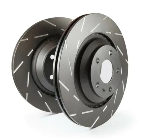 EBC Brakes USR1812R Front Slotted/Grooved Brake Discs Rotors (Pair) for BMW Z4 E89 2009-2016 28i 30i sDrive | ATE/Teves Calipers | Thermic Black Coated Performance OE-Size Replacement