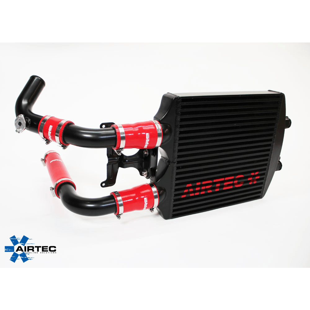AIRTEC FMIC Front Mount Intercooler & Hard Pipe Kit + Silicone Hoses for VW Polo GTI 1.8T 9N/9N3 and SEAT Ibiza Mk4 6L 1.8 20VT (Cupra/FR) - Twin/Dual Pass 60mm Core, Seat Sport Style, Pro-Series Black, Direct-Fit Charge Cooler Upgrade