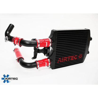 AIRTEC FMIC Front Mount Intercooler & Hard Pipe Kit + Silicone Hoses for VW Polo GTI 1.8T 9N/9N3 and SEAT Ibiza Mk4 6L 1.8 20VT (Cupra/FR) - Twin/Dual Pass 60mm Core, Seat Sport Style, Pro-Series Black, Direct-Fit Charge Cooler Upgrade