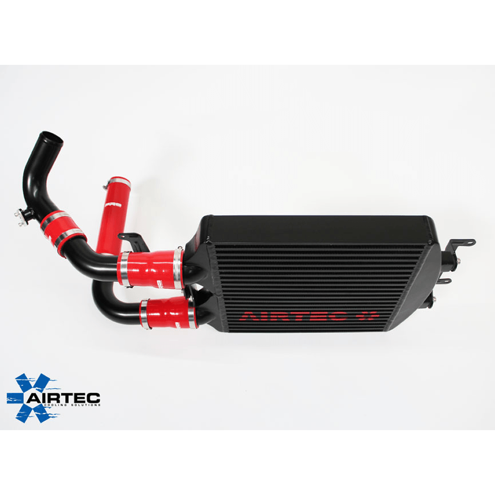 AIRTEC FMIC Front Mount Intercooler & Hard Pipe Kit + Silicone Hoses for VW Polo GTI 1.8T 9N/9N3 and SEAT Ibiza Mk4 6L 1.8 20VT (Cupra/FR) - Twin/Dual Pass 60mm Core, Seat Sport Style, Pro-Series Black, Direct-Fit Charge Cooler Upgrade