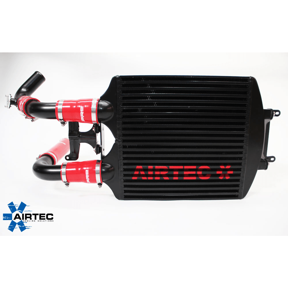 AIRTEC FMIC Front Mount Intercooler & Hard Pipe Kit + Silicone Hoses for VW Polo GTI 1.8T 9N/9N3 and SEAT Ibiza Mk4 6L 1.8 20VT (Cupra/FR) - Twin/Dual Pass 60mm Core, Seat Sport Style, Pro-Series Black, Direct-Fit Charge Cooler Upgrade