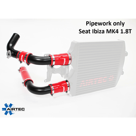 AIRTEC FMIC Pipework Only - VAG 1.8T Boost/Charge Pipes & Silicone Hose Kit for VW Polo GTI 1.8T 20VT (9N3) and SEAT Ibiza Mk4 6L 1.8T/Cupra - Aluminium Hard Pipe Upgrade - Front Mount Piping (No Core)