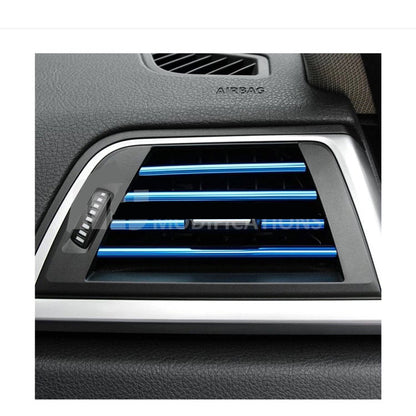 Coloured Car Air Vent Trim Strips - Universal Fit Dashboard Vent Decoration, Cut-to-Length, Easy DIY Install, OEM+ Interior Styling - Nforcd