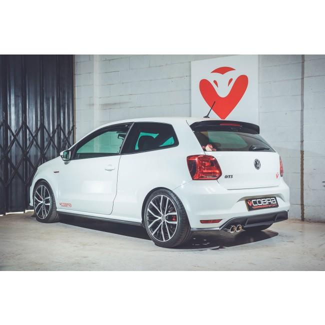 VW Polo GTI 6C MK6 1.8 TSI (2015-2017) Cobra Sport Turbo-Back Performance Exhaust - T304 Stainless, 3"/76mm Downpipe, Cat-Back, Sports Cat/De-Cat Options, Resonated/Non-Res, Twin Exit Polished Tips