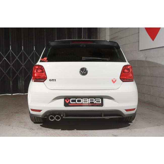 VW Polo GTI 6C MK6 1.8 TSI (2015-2017) Cobra Sport Turbo-Back Performance Exhaust - T304 Stainless, 3"/76mm Downpipe, Cat-Back, Sports Cat/De-Cat Options, Resonated/Non-Res, Twin Exit Polished Tips