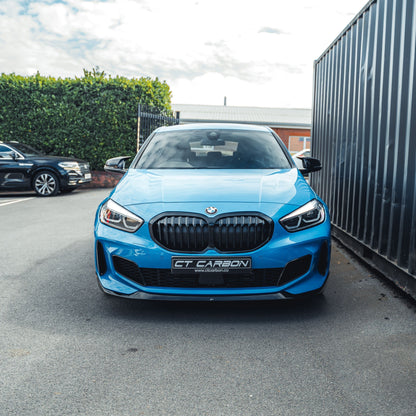 BMW 1 Series F40 (2020–2024) Front Lip Splitter – M Performance/MP Style – Gloss Black (Piano Black) Front Bumper Lip, Front/Chin Spoiler, Lower Valance Aero – BMW 1er F40