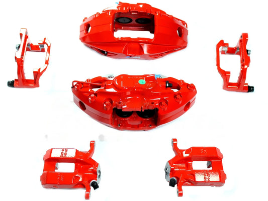 Genuine BMW 3 Series G20/G21 M Performance Big Brake Kit BBK – Red Calipers – OEM M Sport Brake Upgrade, 4-Piston Front, Drilled & Grooved 374mm Front 345mm Rear Discs – Fits 320i 330i 330e M340i xDrive – Retrofit (PN 34112450161)