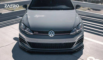 VW GOLF GTI TCR EVO-1 GLOSS BLACK FRONT SPLITTER BY ZAERO (2017-2019)