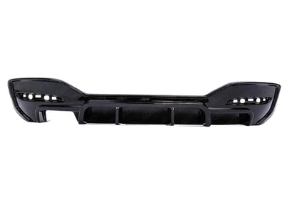 BMW 1 SERIES M SPORT F20 F21 LCI SINGLE EXIT (118I 120I 120D 125I) EVO-1 GLOSS BLACK REAR DIFFUSER BY ZAERO (2015-2019)